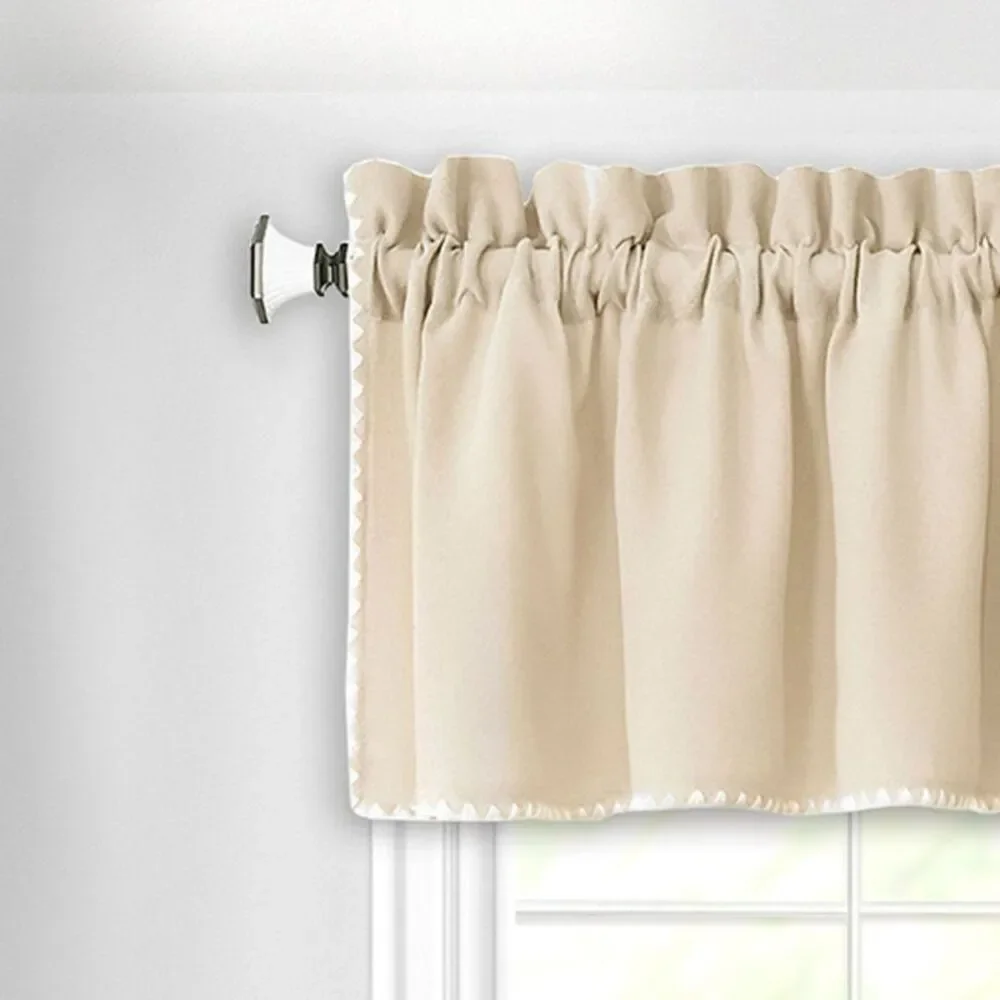 PowerSellerUSA Stitch Embroidery Borders Window Kitchen Valance, 58W x 14L